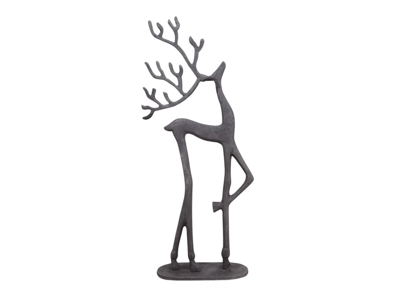 Hirsch stehend Aluminium grau-antik D20xH52cm Hirsch stehend Aluminium grau-antik D20xH52cm