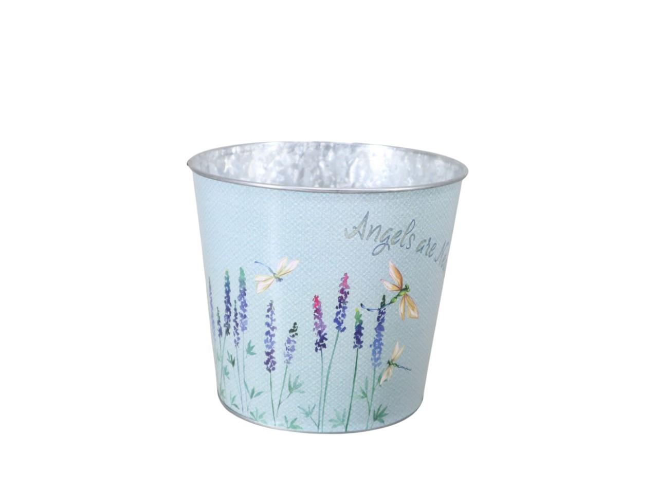 Übertopf Libelle m. Lavendel Metall D17,5cm