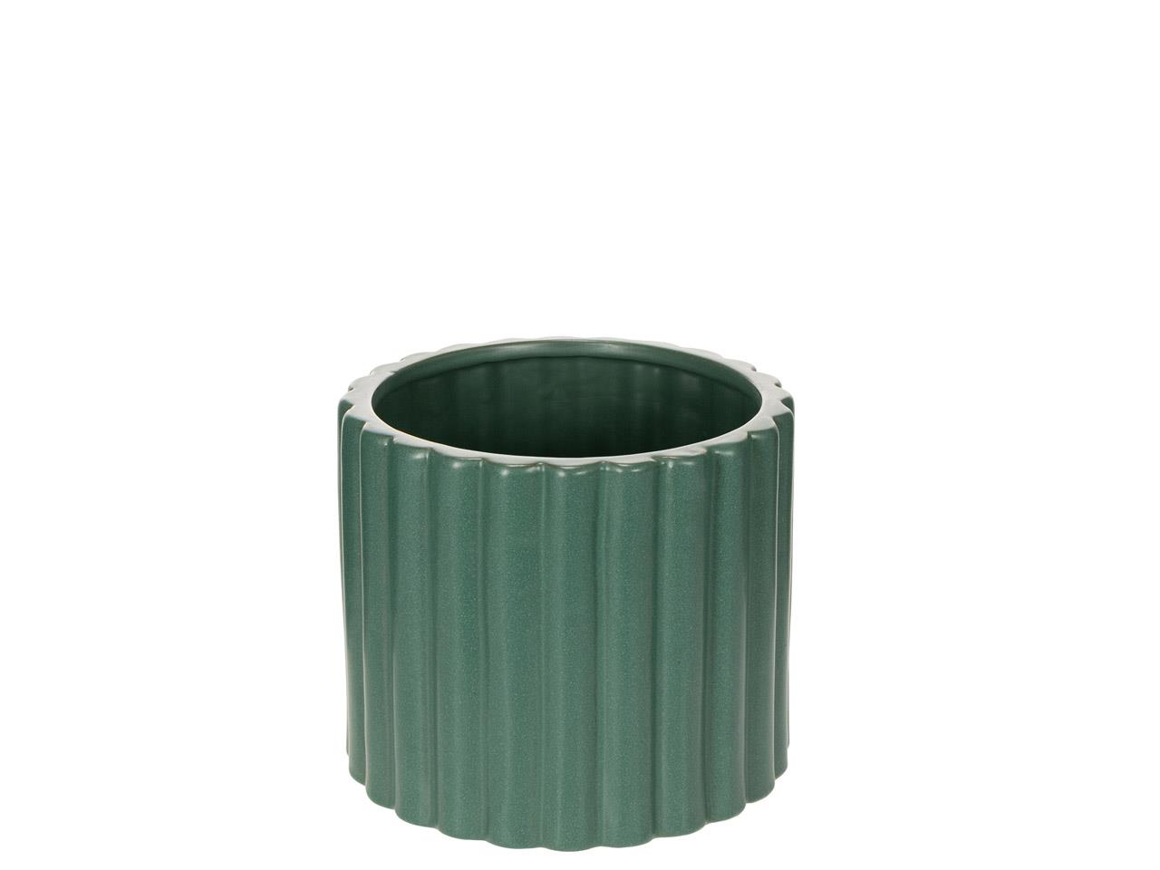 Übertopf Keramik Vertikal grün D12,2cm