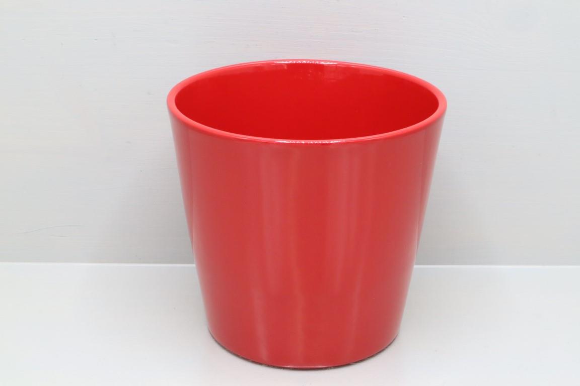 Keramikübertopf Serie 440 13cm rot glanz