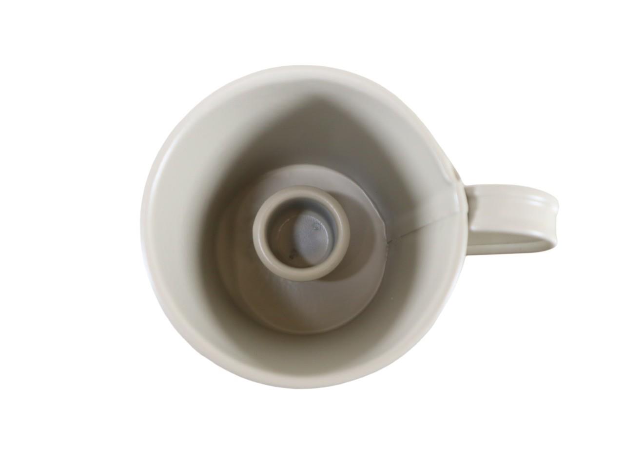 Tasse m. Stabkerzenhalter Metall creme D8cm