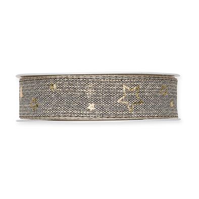 Druckband Sterne 25 mm 18 Meter natural/gold 79 Druckband Sterne 25 mm 18 Meter natural/gold 79