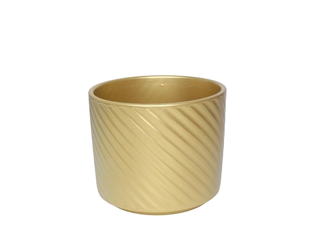 Keramikübertopf Spirelli perlgold D12cm Keramikübertopf Spirelli perlgold D12cm