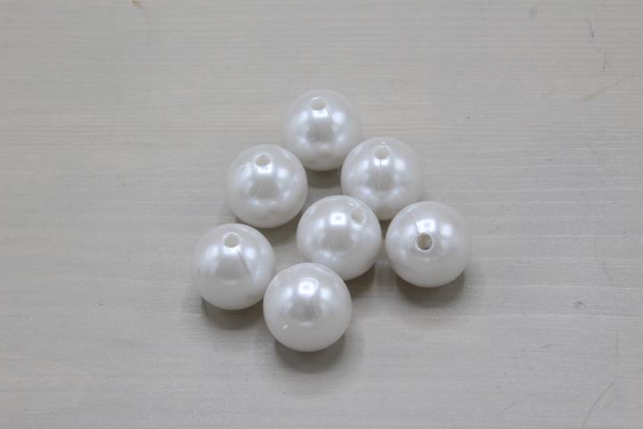 Perlen Kunststoff weiß 8mm 300 Gramm