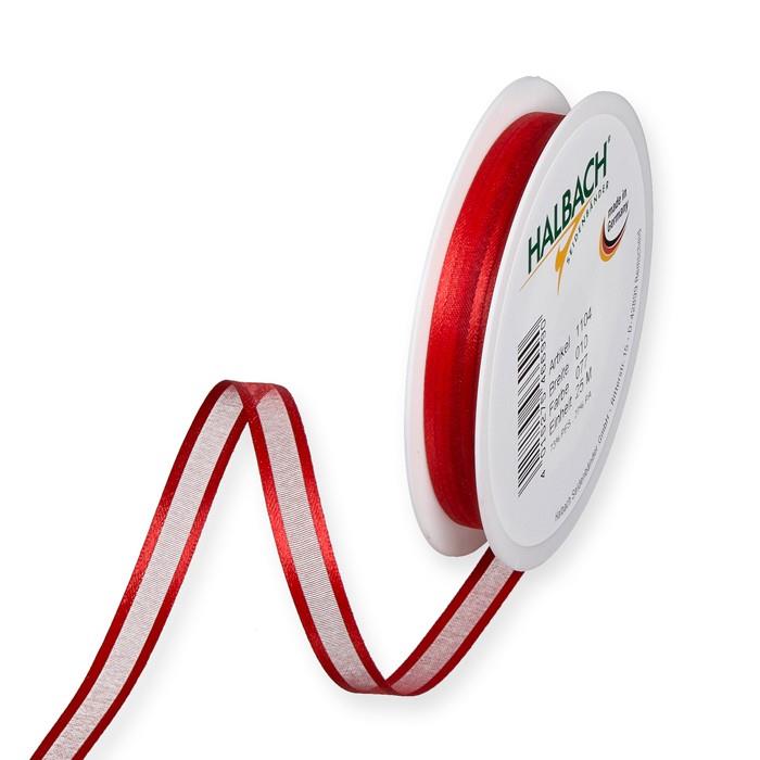 Dekoband Organza/Satin 10 mm 25 Meter rot 77