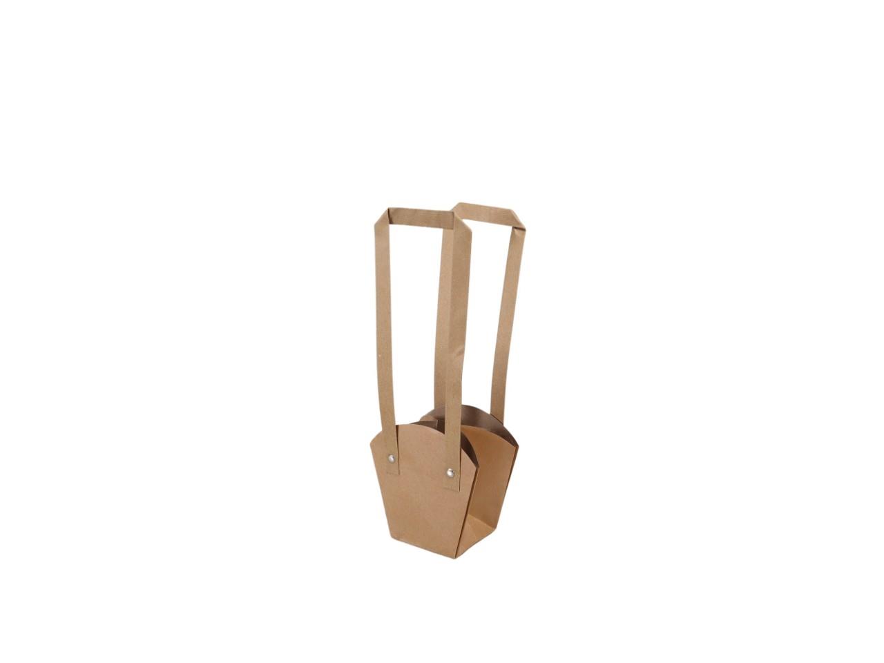 Papiertasche 10x10cm langer Henkel natur