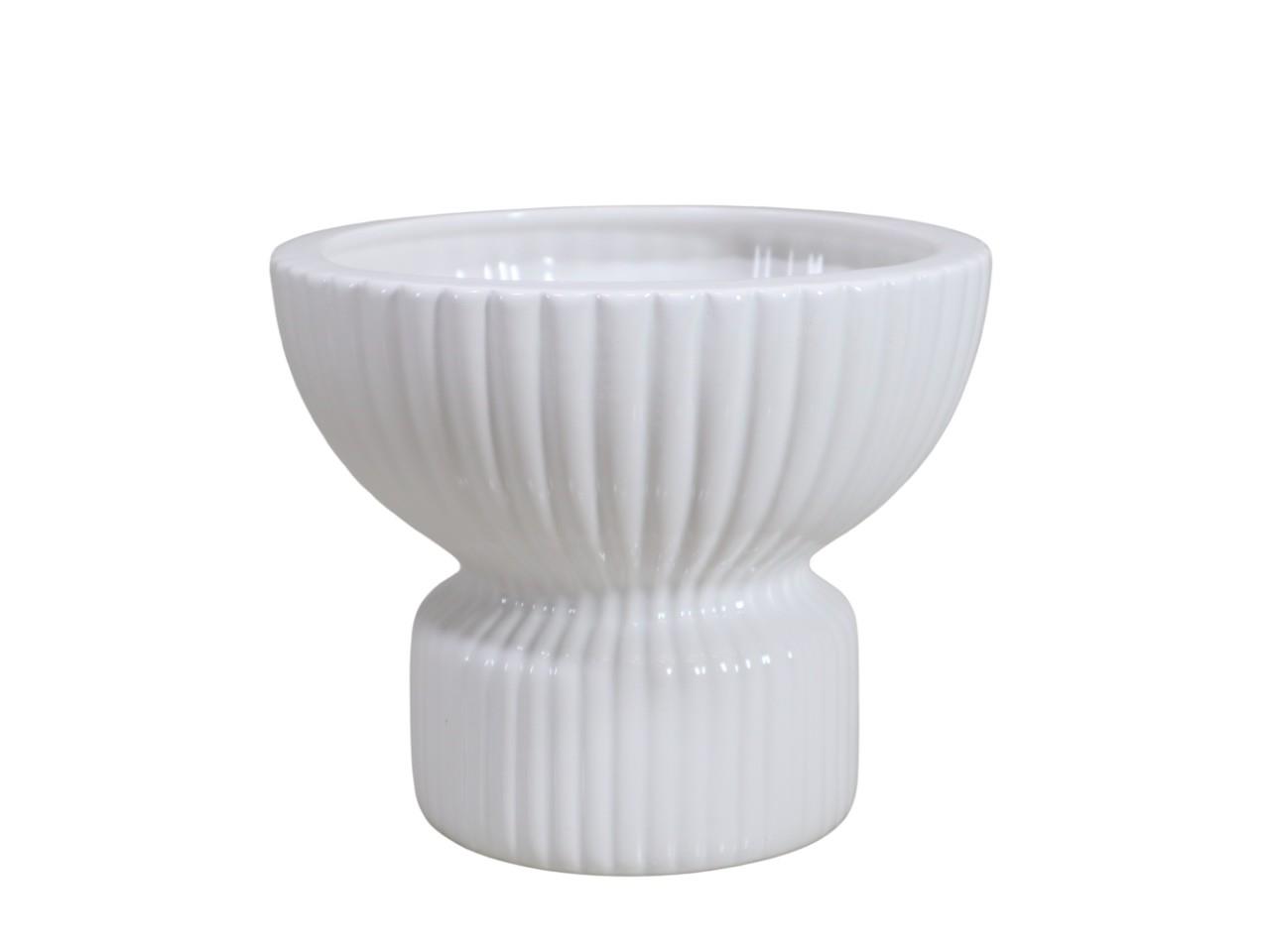 Keramikvase Wave weiss D 17,5 cm H 15 cm Keramikvase Wave weiss D 17,5 cm H 15 cm