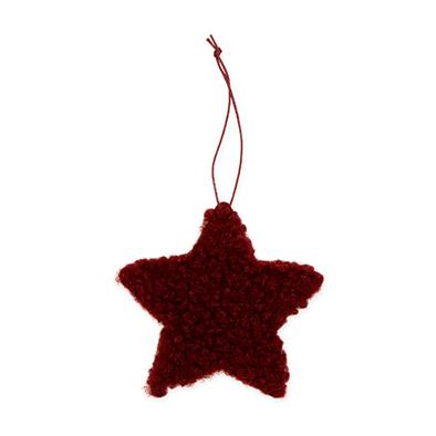 Hänger Stern Teddyfell 9 cm wine red 65
