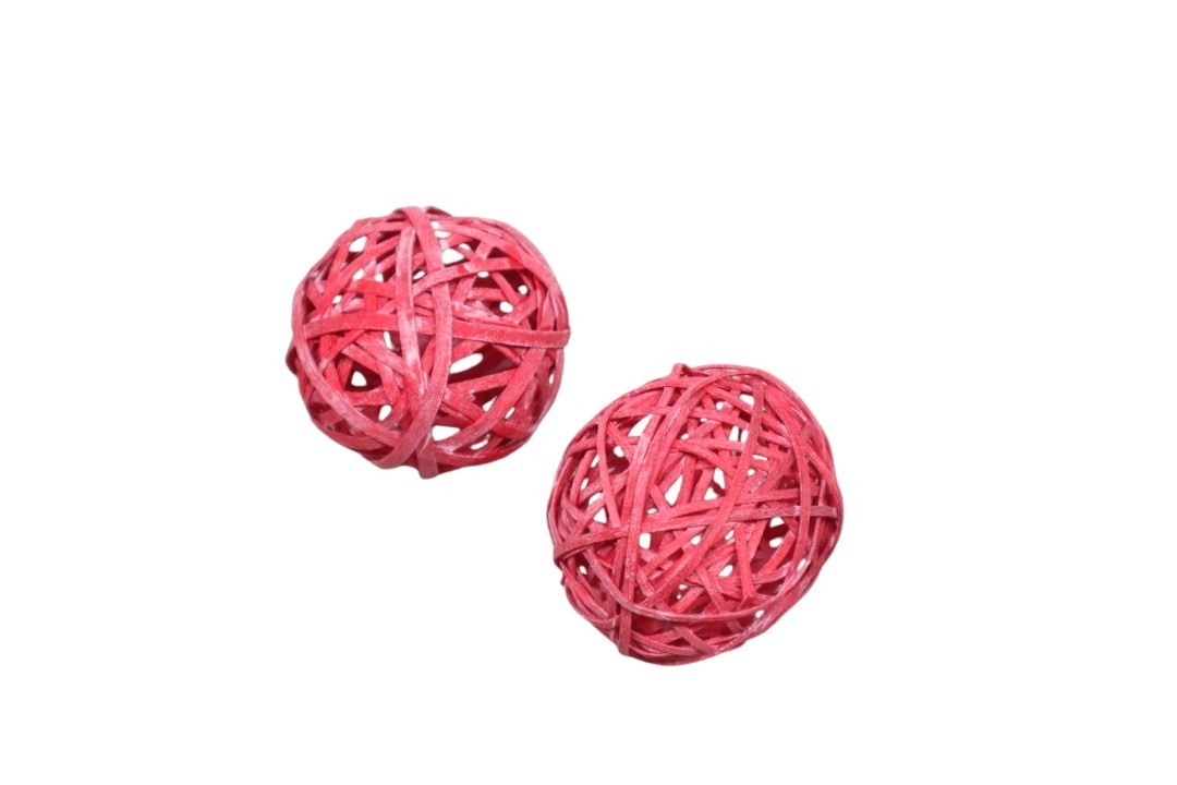 Rattanball 6cm rot