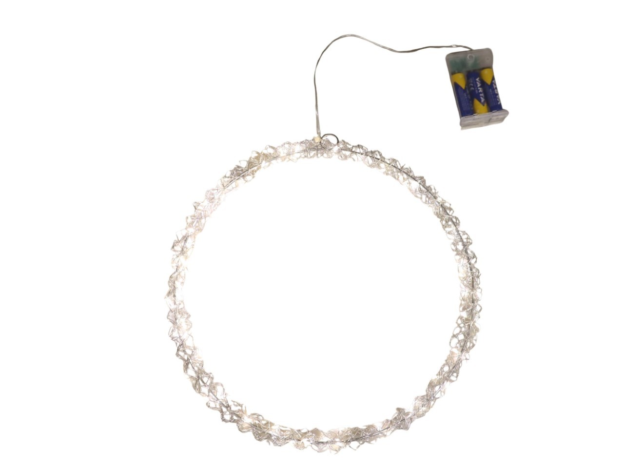 Ring hängend Silberdraht inkl. LED Beleuchtung D30cm