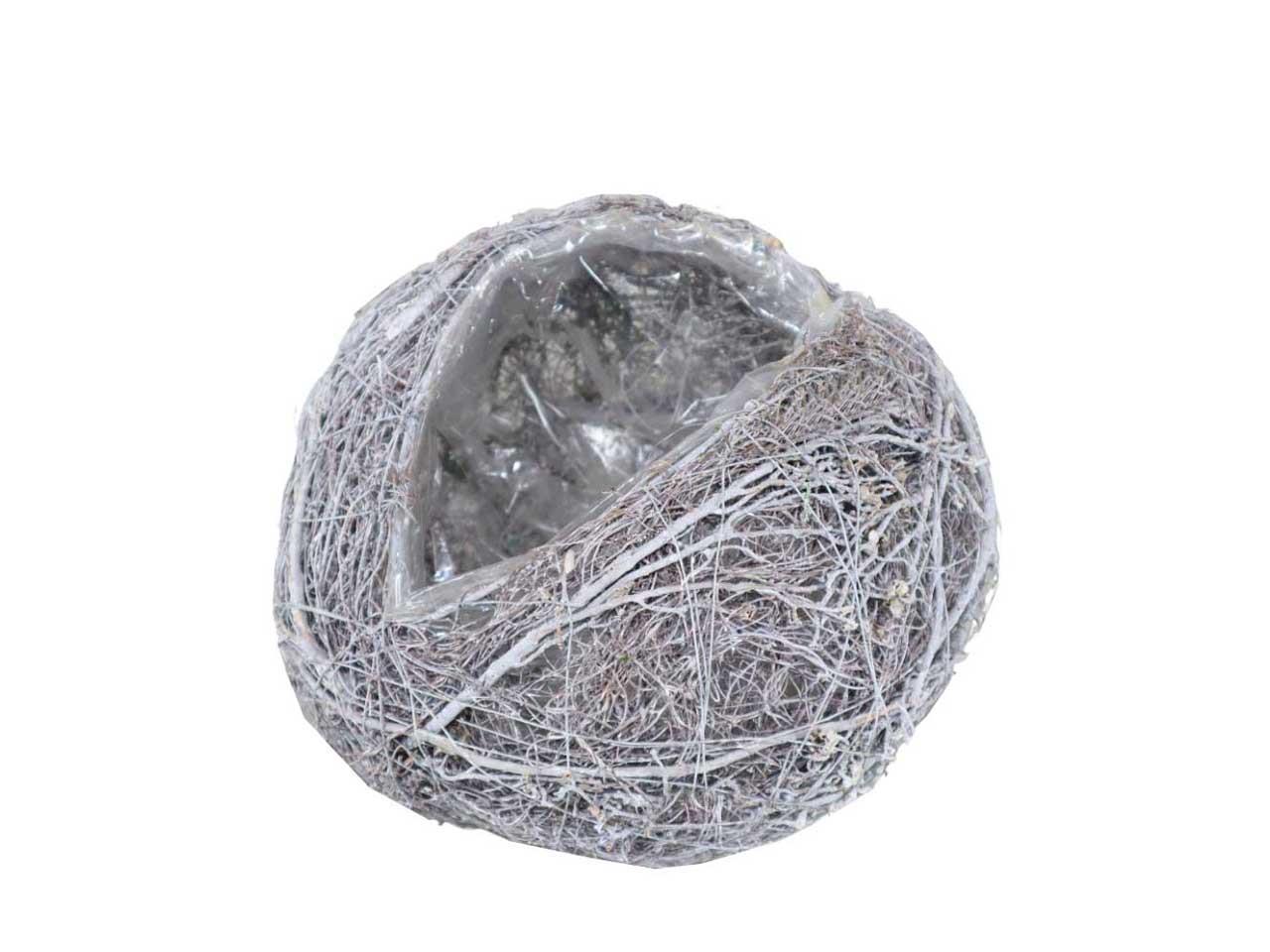 Kugel z. Pflanzen Rattan weiß D20cm