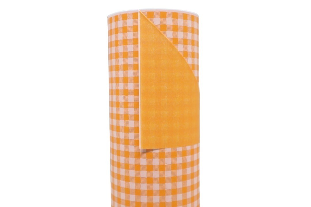 Manschettenpapier 37cm 100lfm Karo/orange NETTO
