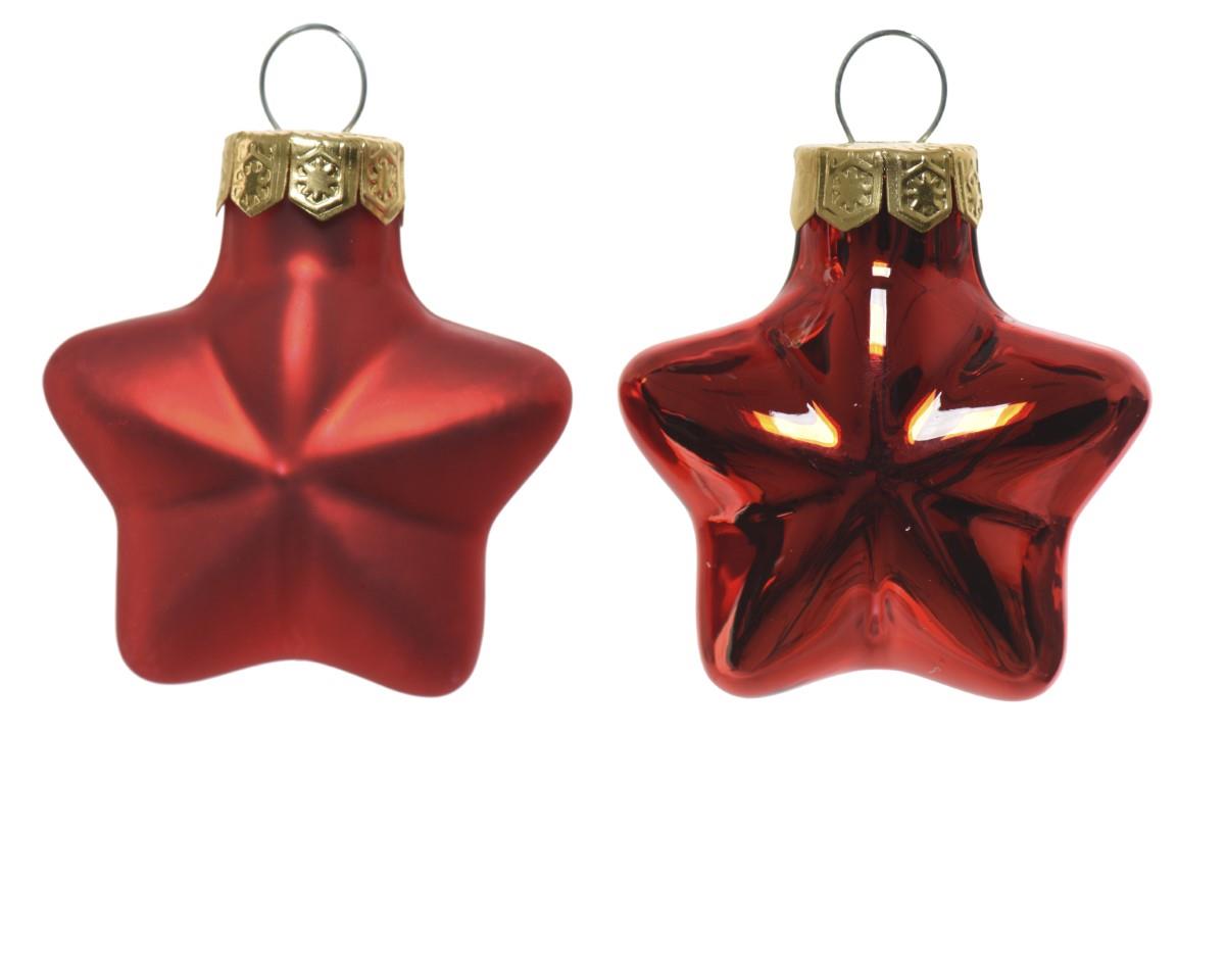 Stern hängend Glas rot glanz/matt D4,5cm Stern hängend Glas rot glanz/matt D4,5cm