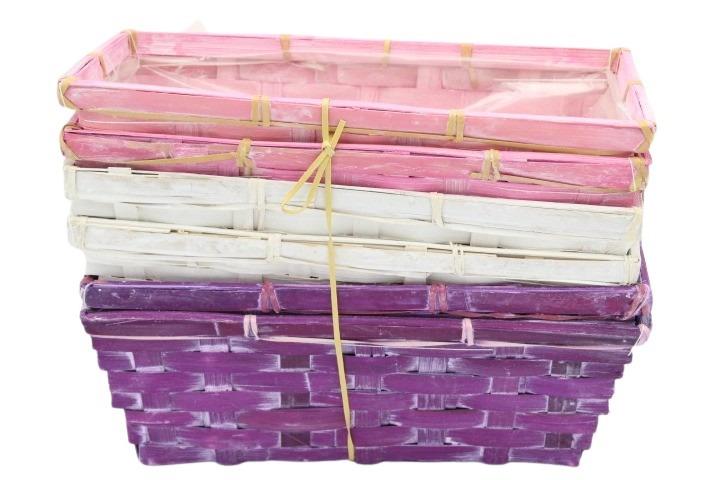 Bambuskorb L25cm rechteck, rosemix