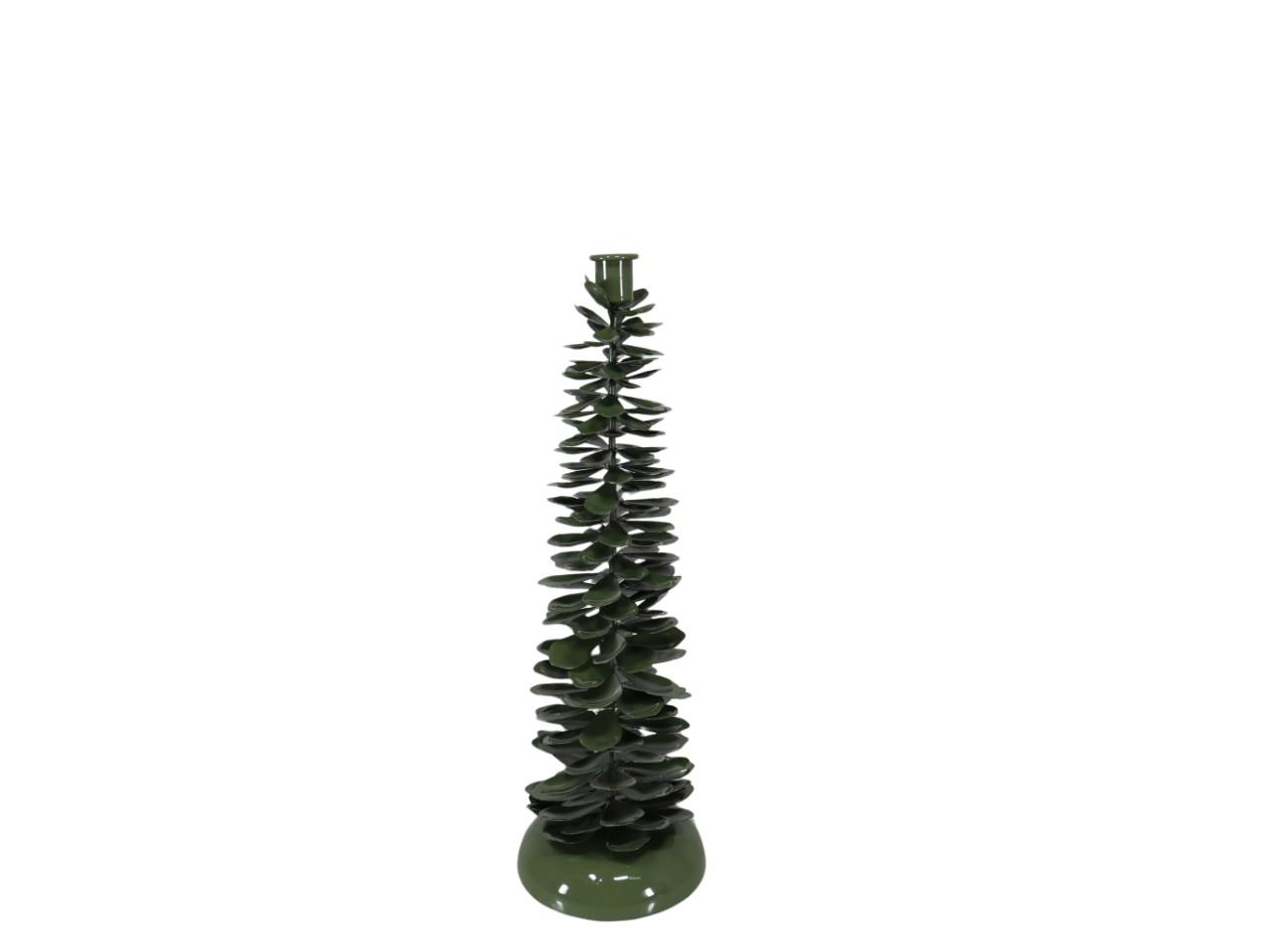 Stabkerzenhalter Tannenbaum Metall grün H44cm