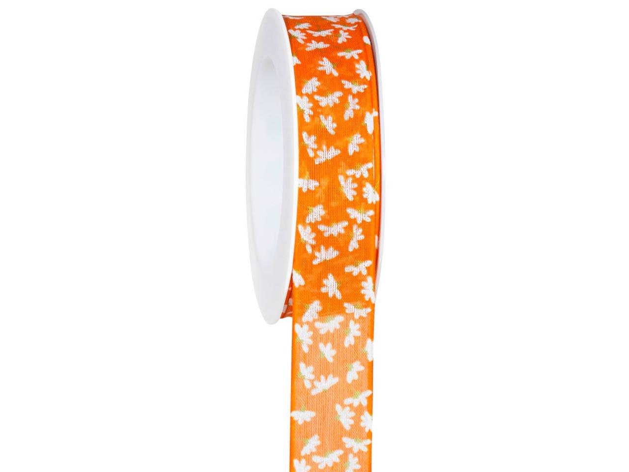 Band Margarita m. Draht 25 mm 18 Meter 40 orange Band Margarita m. Draht 25 mm 18 Meter 40 orange