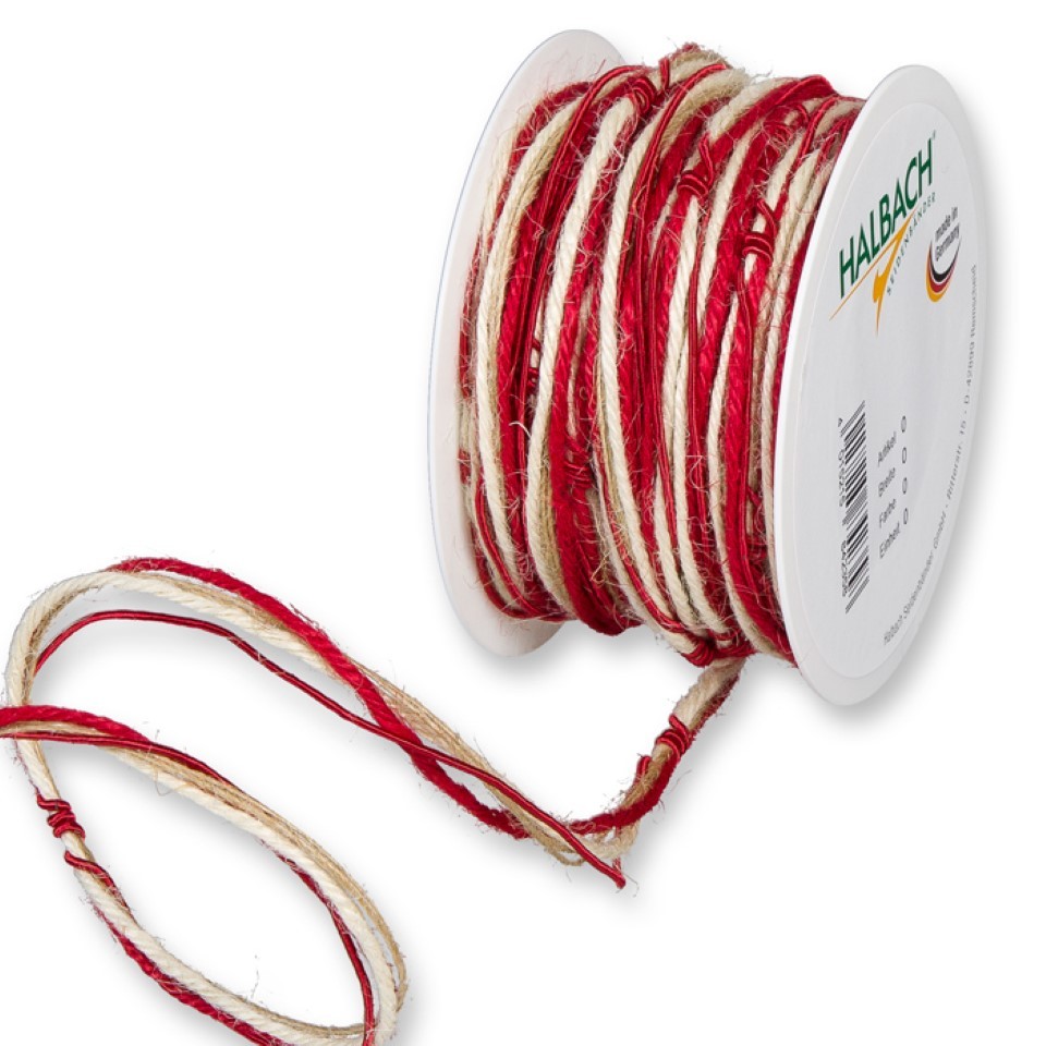 Kordel Materialmix 5 mm 18 Meter rot 77