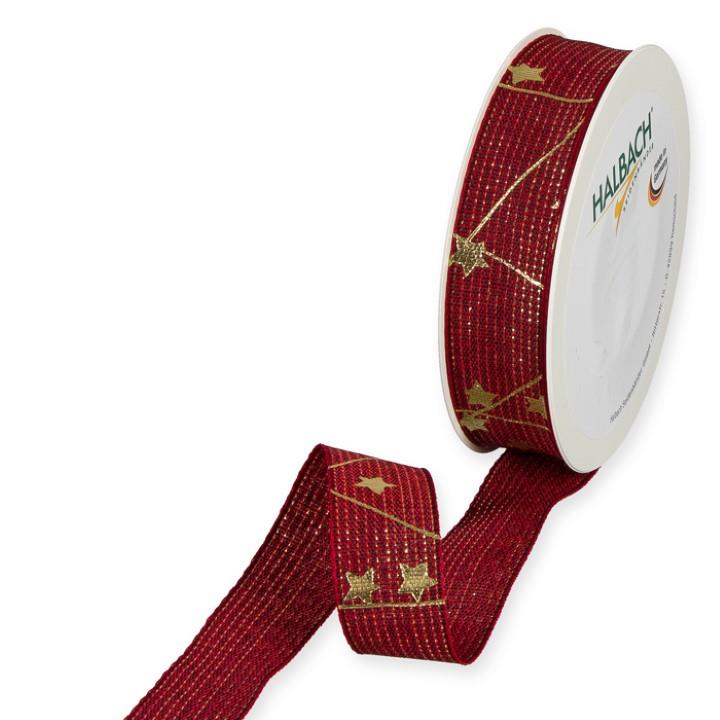 Druckband Sterne 25 mm 18 Meter bordo/gold 65 Druckband Sterne 25 mm 18 Meter bordo/gold 65