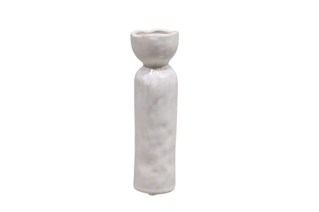 Vase Keramik weiß D6xH21cm Vase Keramik weiß D6xH21cm