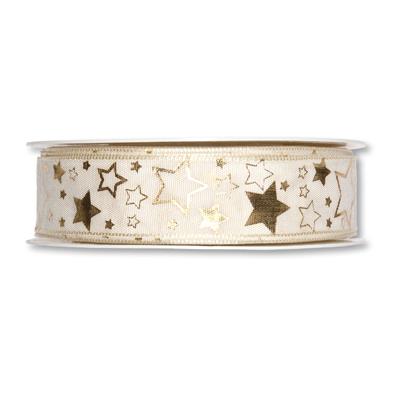Druckband Sterne 25 mm 25 Meter cream/gold 70 Druckband Sterne 25 mm 25 Meter cream/gold 70