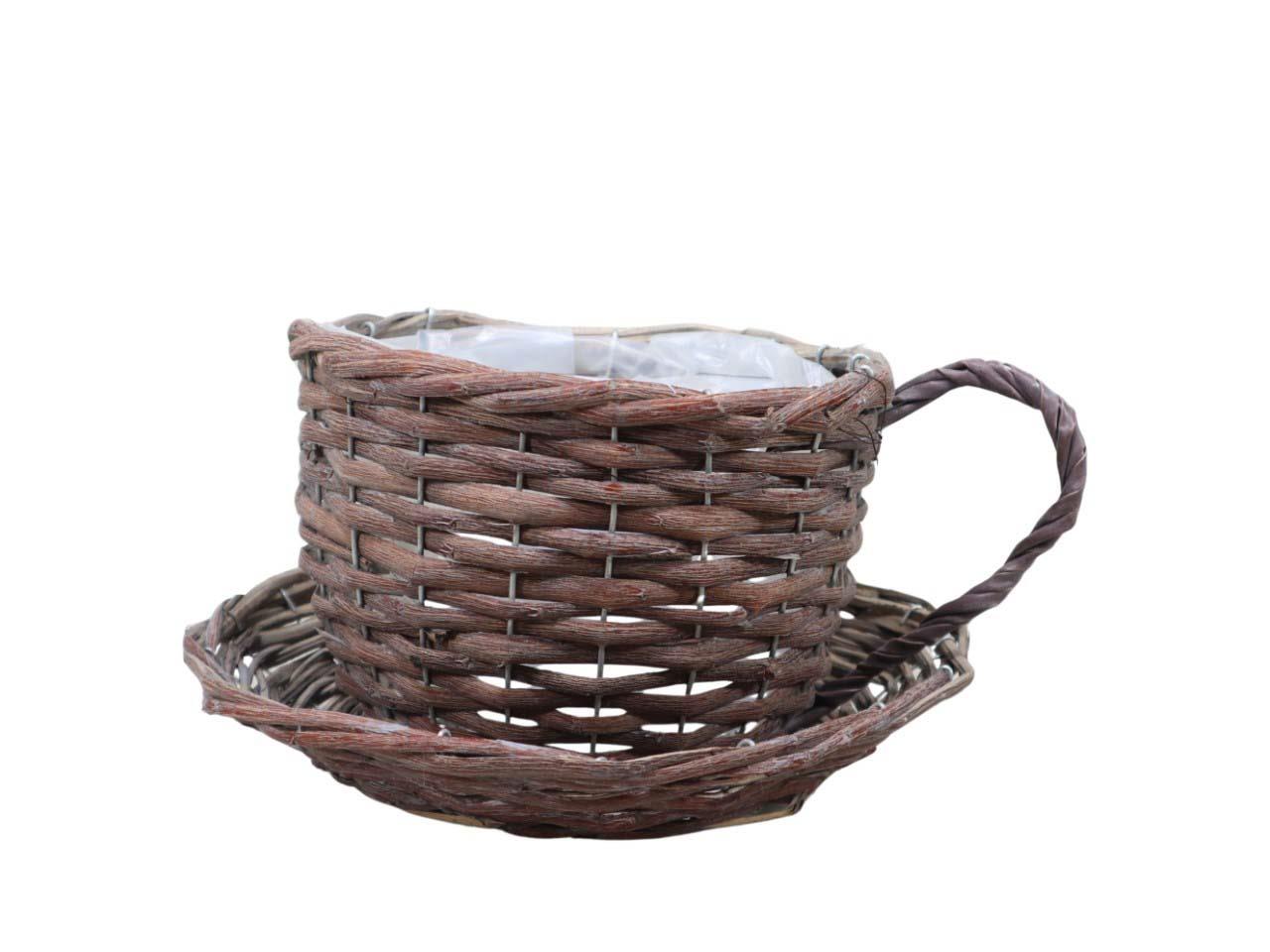 Pflanztasse inkl. Untersetzer natur gekalkt D24cm L35cm Pflanztasse inkl. Untersetzer natur gekalkt D24cm L35cm