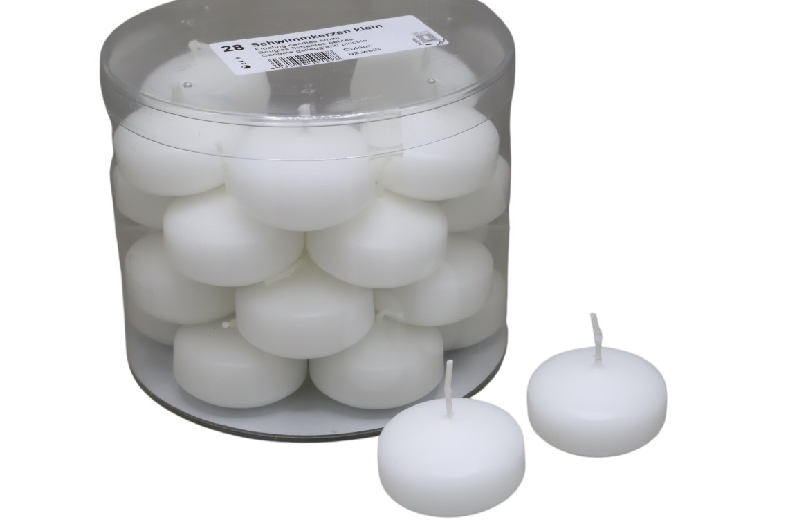 Schwimmkerze klein Brennd. 3-4Std weiß