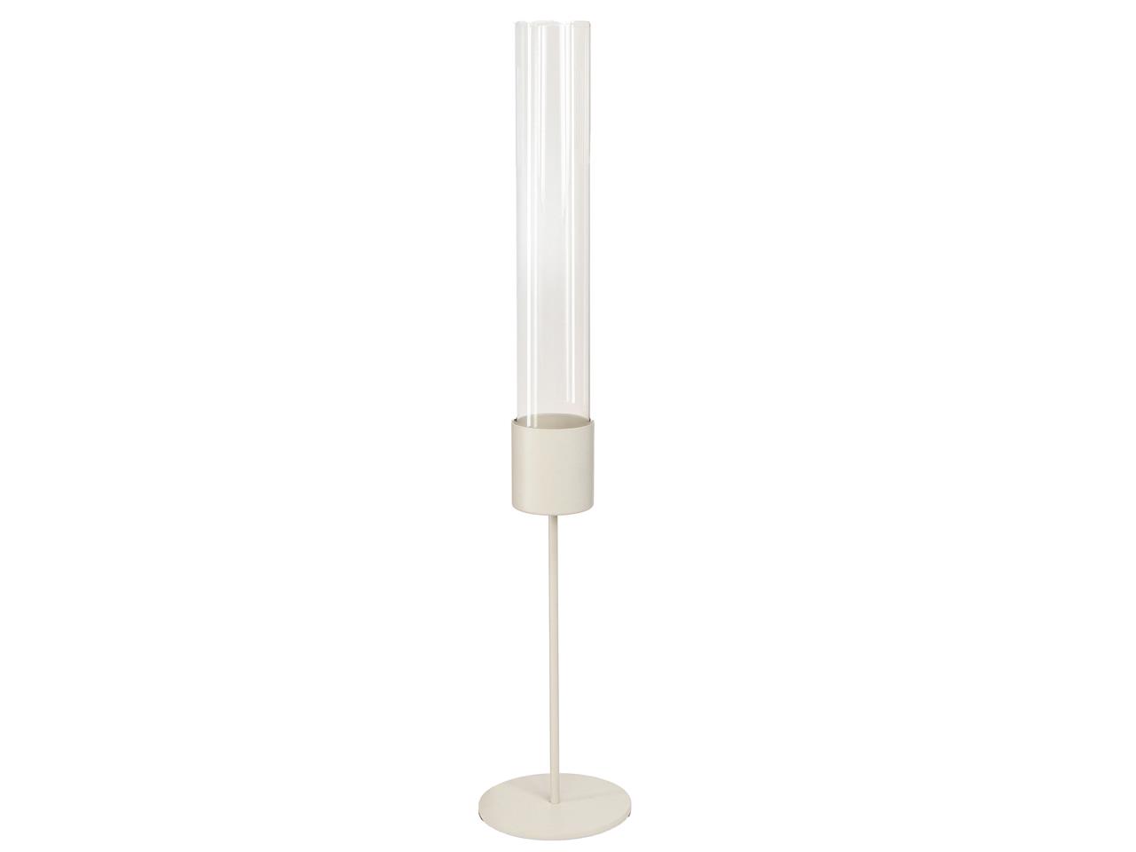 Stabkerzenhalter Metall creme m. Glasröhre Ø10xH50cm