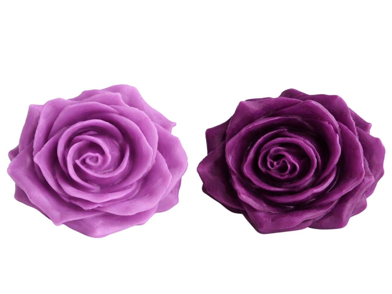 Rosenblüte Wachs 11cm purple/lavender mix in Holzbox