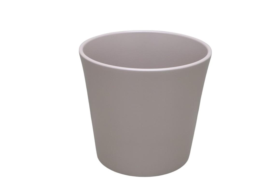 Keramikübertopf Serie 440  8cm taupe matt