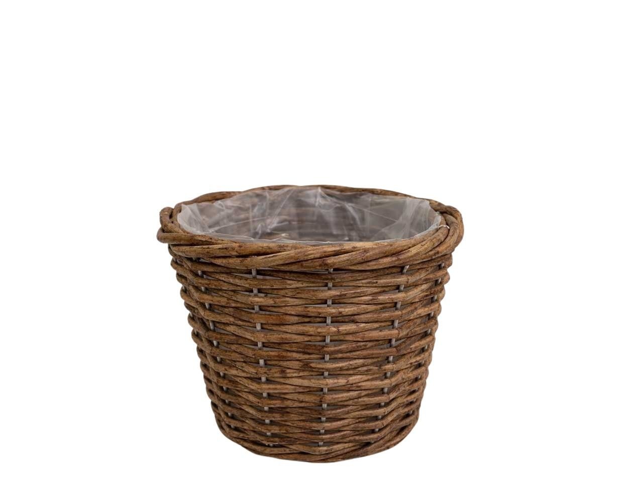 Korbübertopf rund Rattan natur D23cm