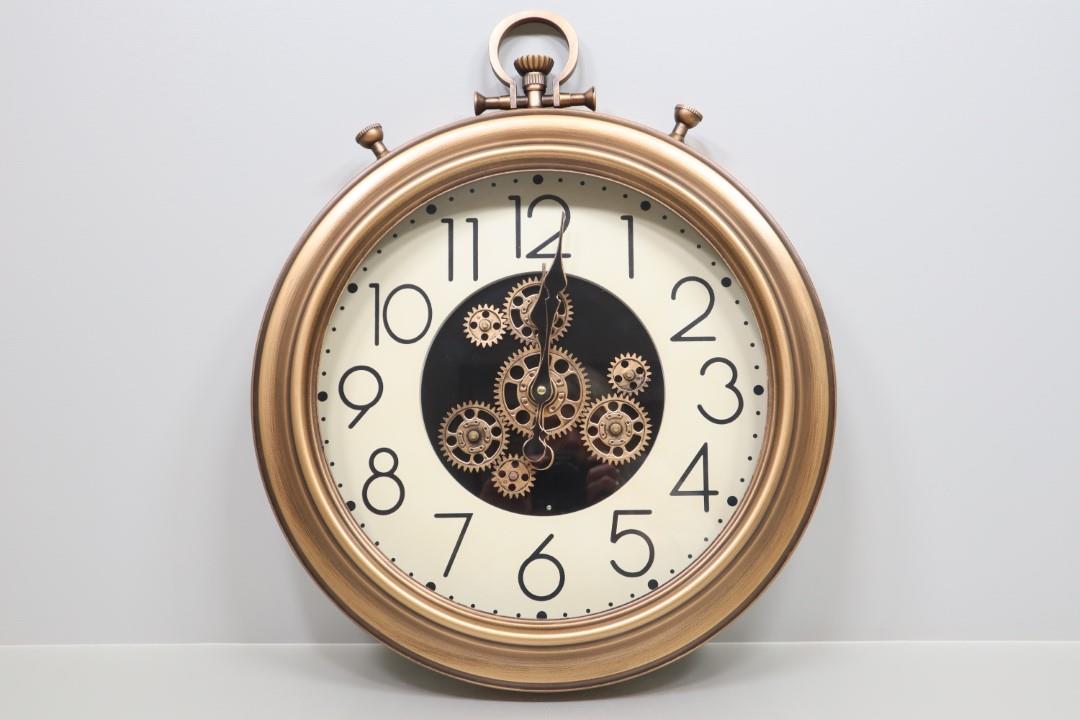 Zahnrad Uhr gold/weiß Metall D54x45,5cm