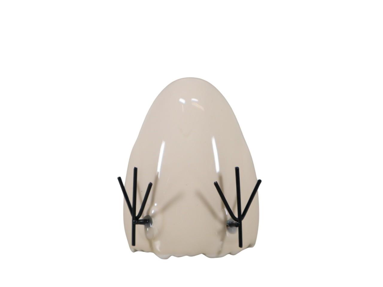 Ei sitzend m. Füßchen Keramik creme D5,5xH7cm