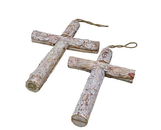 Kreuz aus Kieferholzästen 25x16cm