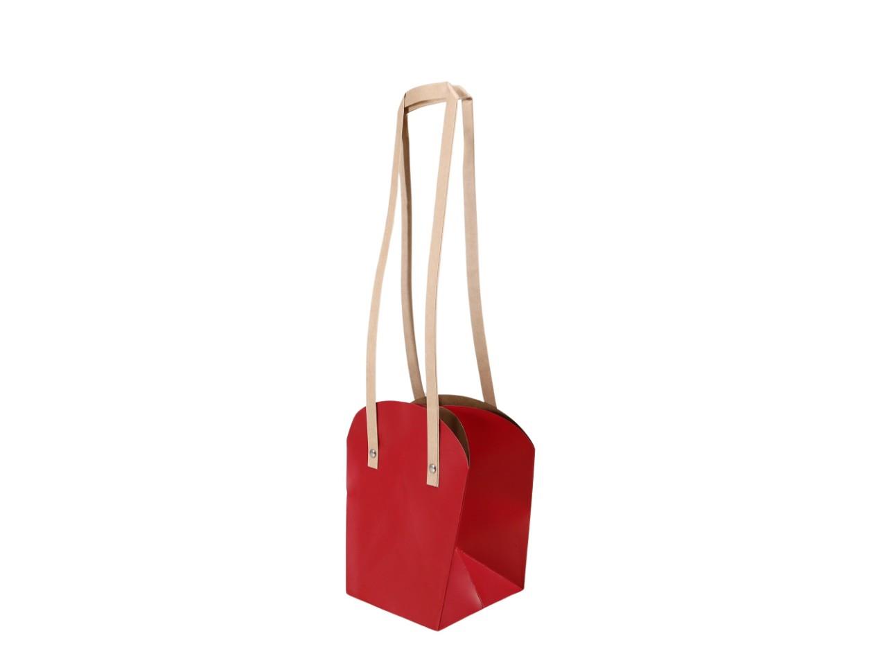 Papiertasche 15x15cm langer Henkel rot