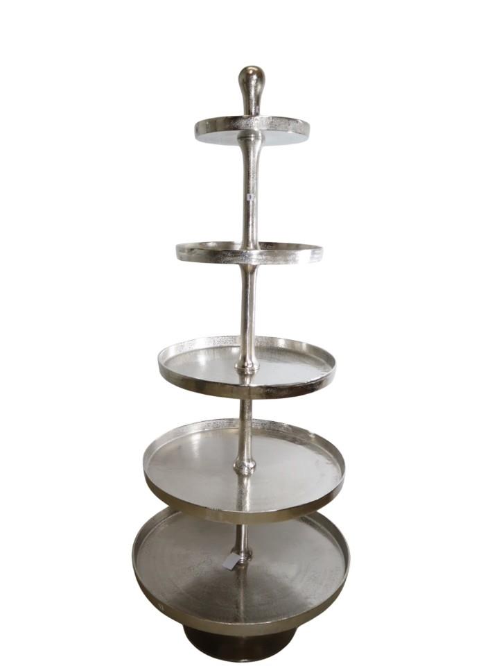 Etagere 5-stöckig Aluminium silber D68xH169cm