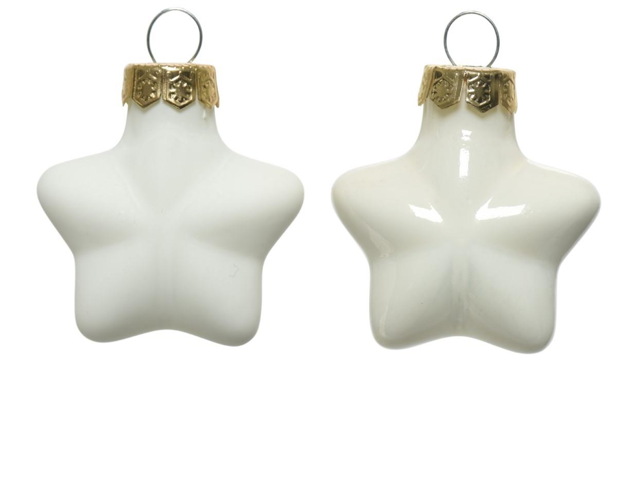 Stern hängend Glas wollweiss emaille/matt D4,5cm Stern hängend Glas wollweiss emaille/matt D4,5cm