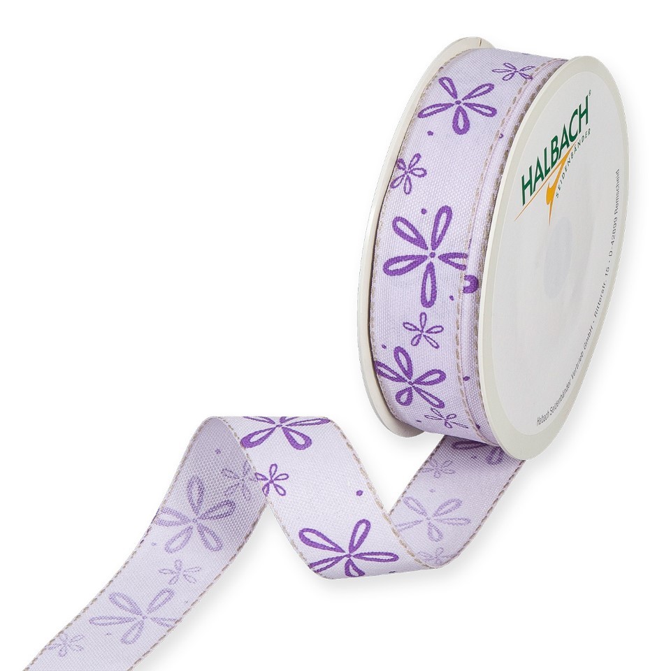 Druckband Blüten 25 mm 18 Meter lavender 537