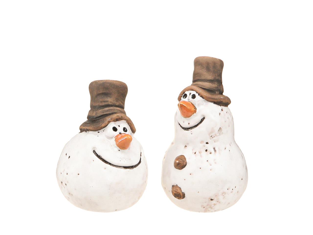 Schneemänner 2fsort. Keramik H5,9cm