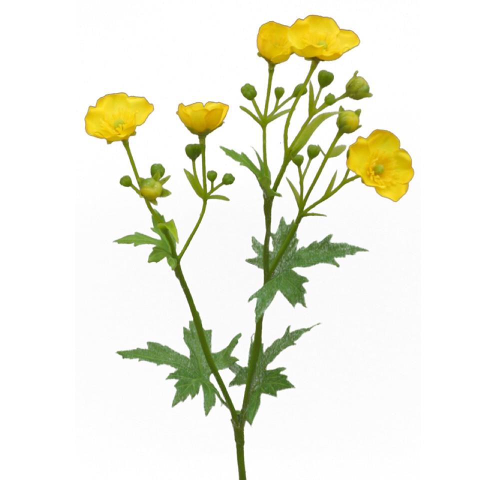 Butterblume Zweig 5 Blüten gelb H44cm