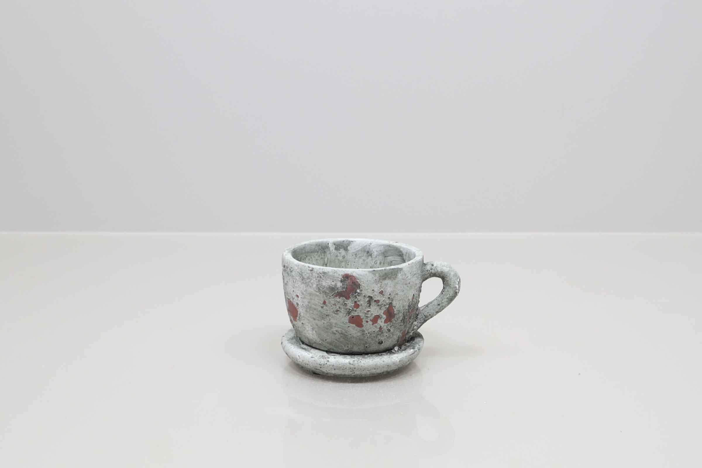 Tasse Ruby Keramik natur-vintage L12cm(Öffnung D8,3cm)