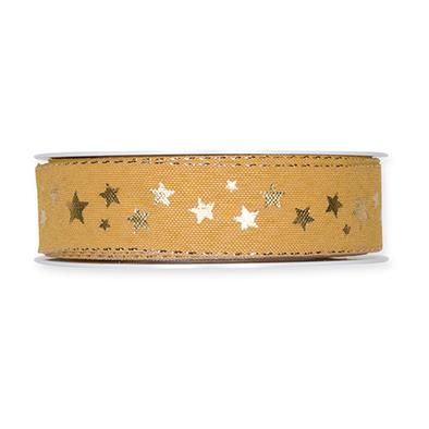 Druckband Sternchen 25 mm 18 Meter honey/gold 413 Druckband Sternchen 25 mm 18 Meter honey/gold 413