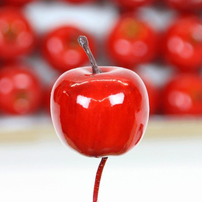 Apfel Lack m. Draht rot 35mm Apfel Lack m. Draht rot 35mm