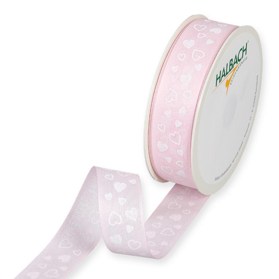 Druckband Herzen 25 mm 18 Meter pale rose 23 Druckband Herzen 25 mm 18 Meter pale rose 23