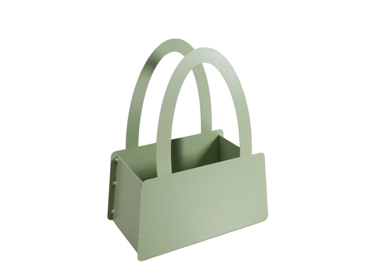 Pflanztasche Metall grün L20x11xH26cm NETTO