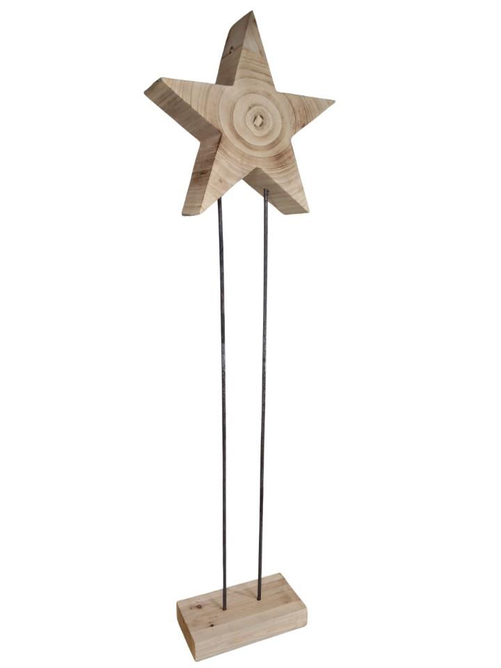 Stern a.Sockel Paulow.-Holz natur-geflammt38x9cmH130cmNETTO Stern a.Sockel Paulow.-Holz natur-geflammt38x9cmH130cmNETTO