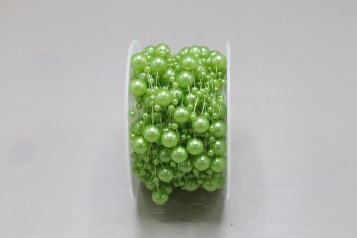 Perlen 8 mm auf Naylonschnur 10 Meter grün 22