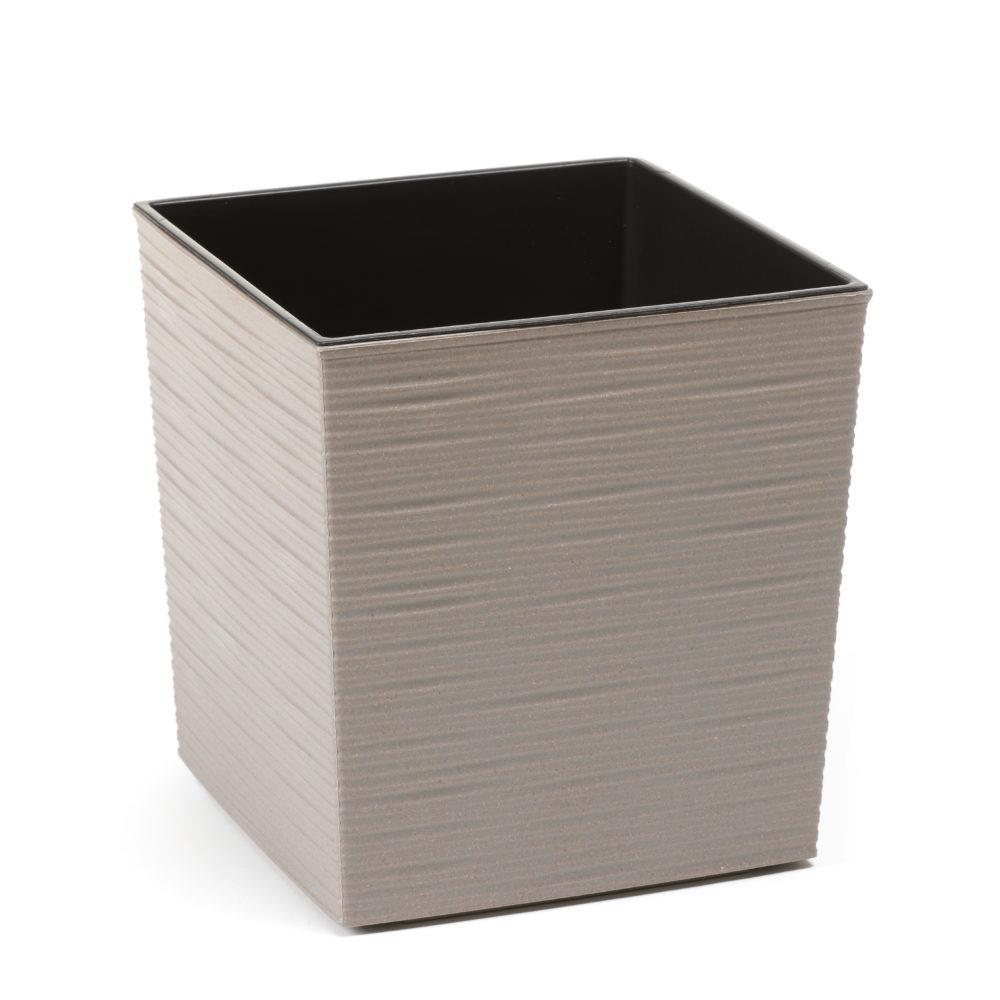 Eco Topf Plastik 25cm eckig taupe m.Einsatz 836-27 Eco Topf Plastik 25cm eckig taupe m.Einsatz 836-27