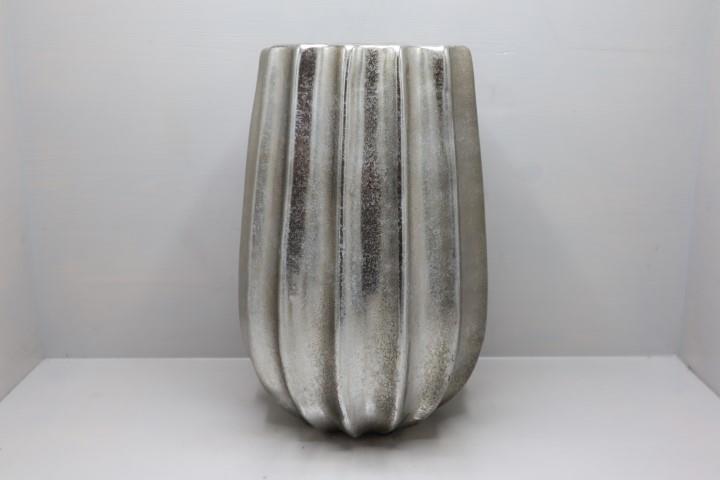 Keramikvase Serie Florida D20xH29cm altsilber