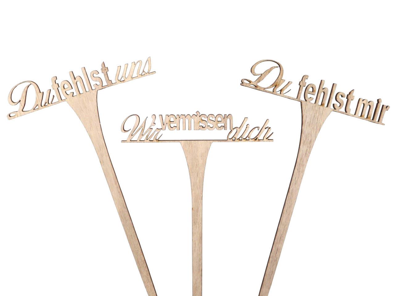 Stecker m. Schrift Holz natur B11xH22,5cm