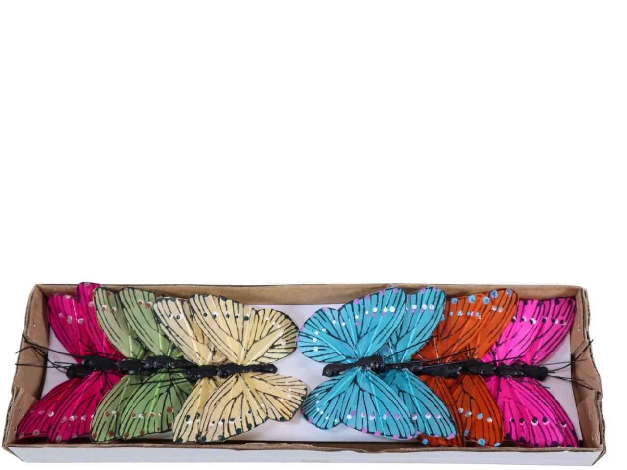 Schmetterling Federn 7cm farbmix